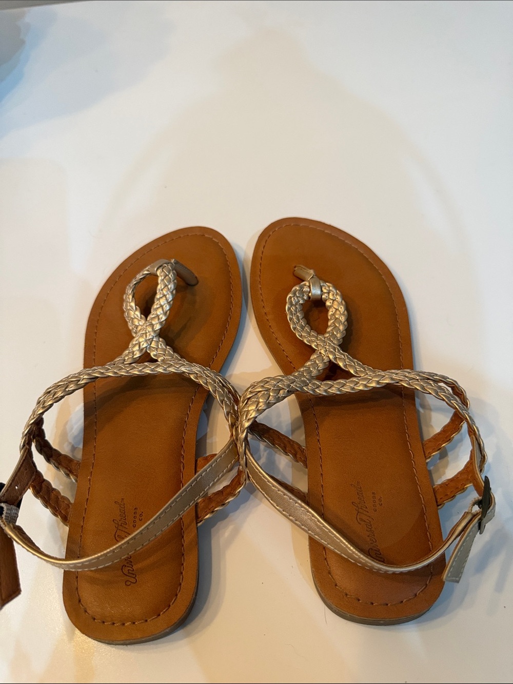 Universal Thread Gold Braided Tan Women's Sandals
